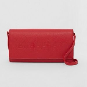 BNWT Burberry Logo Embossed Leather Crossbody Wallet!
